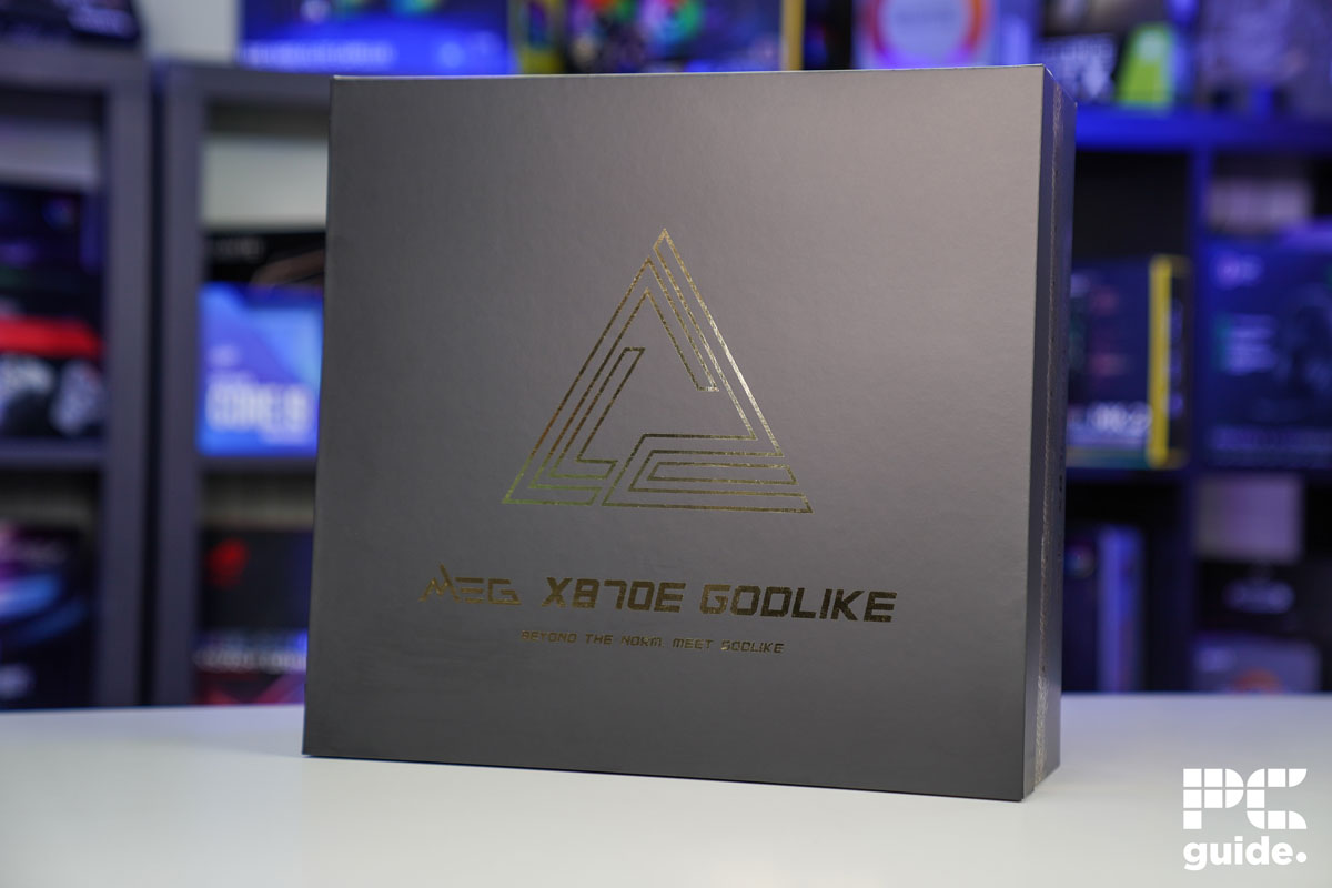 MSI MEG X870E Godlike box, Image by PC Guide