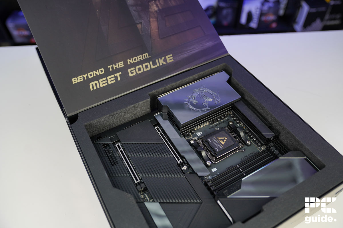 MSI MEG X870E Godlike in box, Image by PC Guide