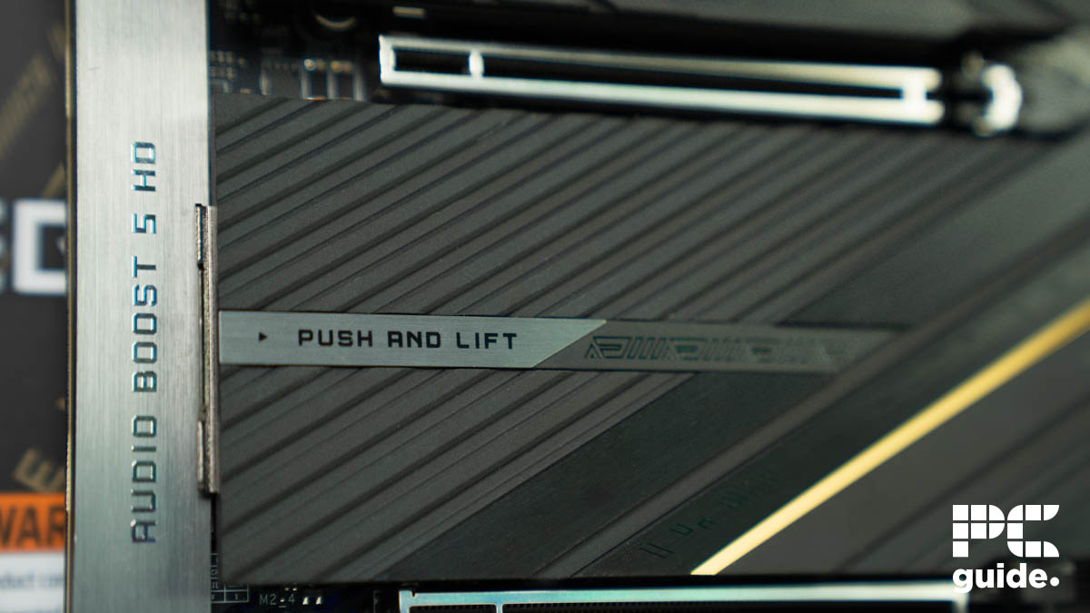 MSI MEG Z890 ACE bottom NVMe heatsinks, Image by PC Guide