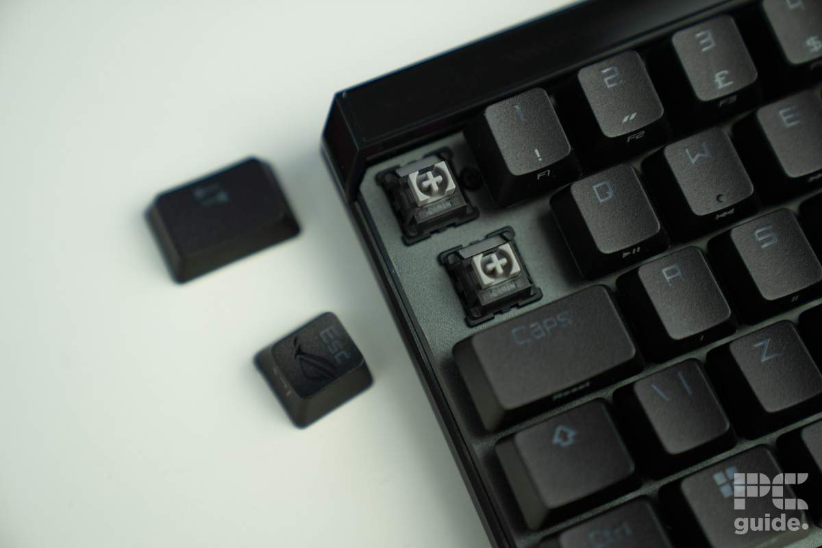 ROG Falchion ACE HFX switch and caps, Image by PC Guide