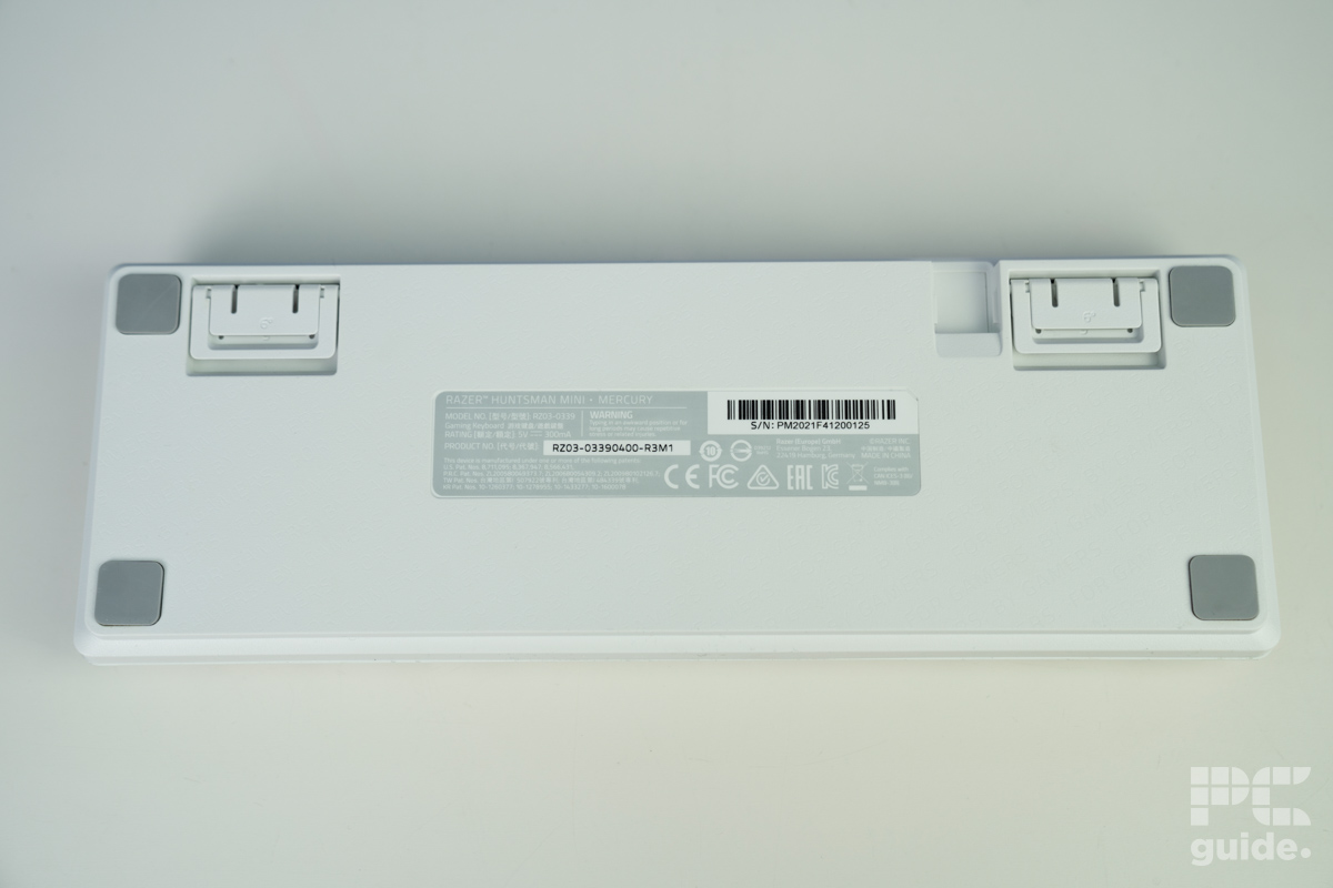 Razer Huntsman Mini Mercury underside, Image by PC Guide