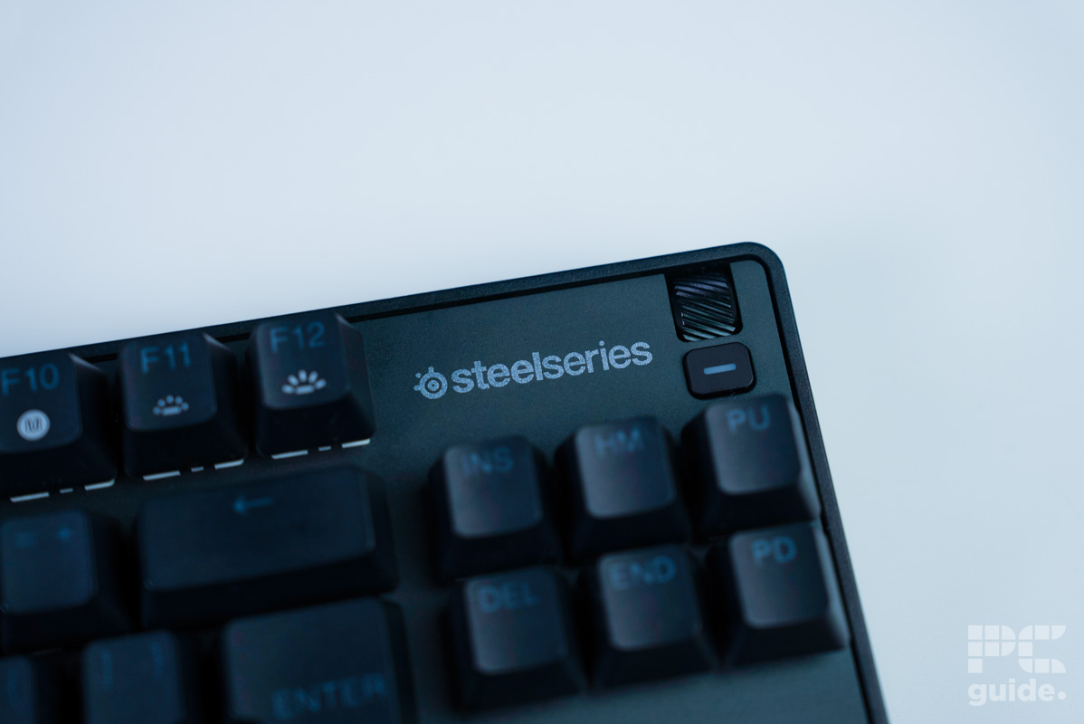 SteelSeries Apex 9 TKL top right logo, Image by PC Guide