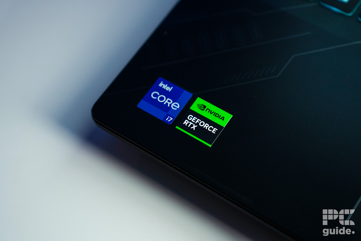 MSI Crosshair 16 HX D14V Intel and Nvidia sticker, Image by PC Guide