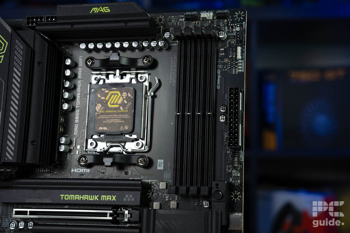 MSI MAG B850 Tomahawk Max WiFi DIMM slots, Image by PC Guide