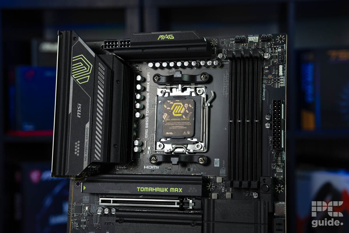 MSI MAG B850 Tomahawk Max WiFi top half, Image by PC Guide