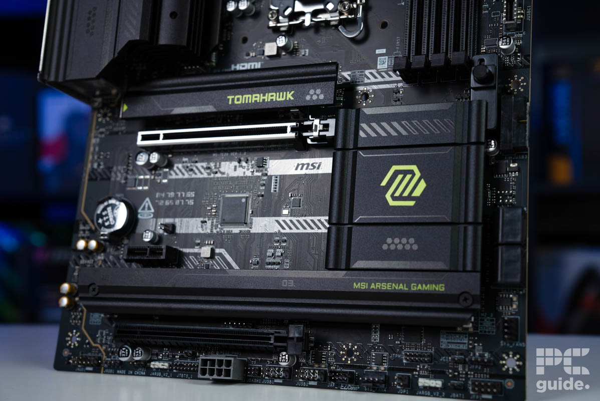 MSI MAG B860 Tomahawk WiFi bottom half, Image by PC Guide