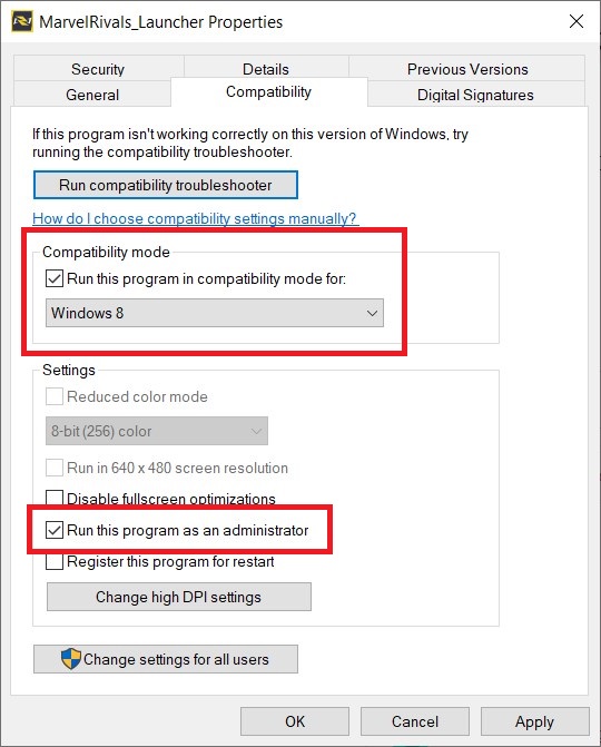 Marvel Rivals Launcher Properties