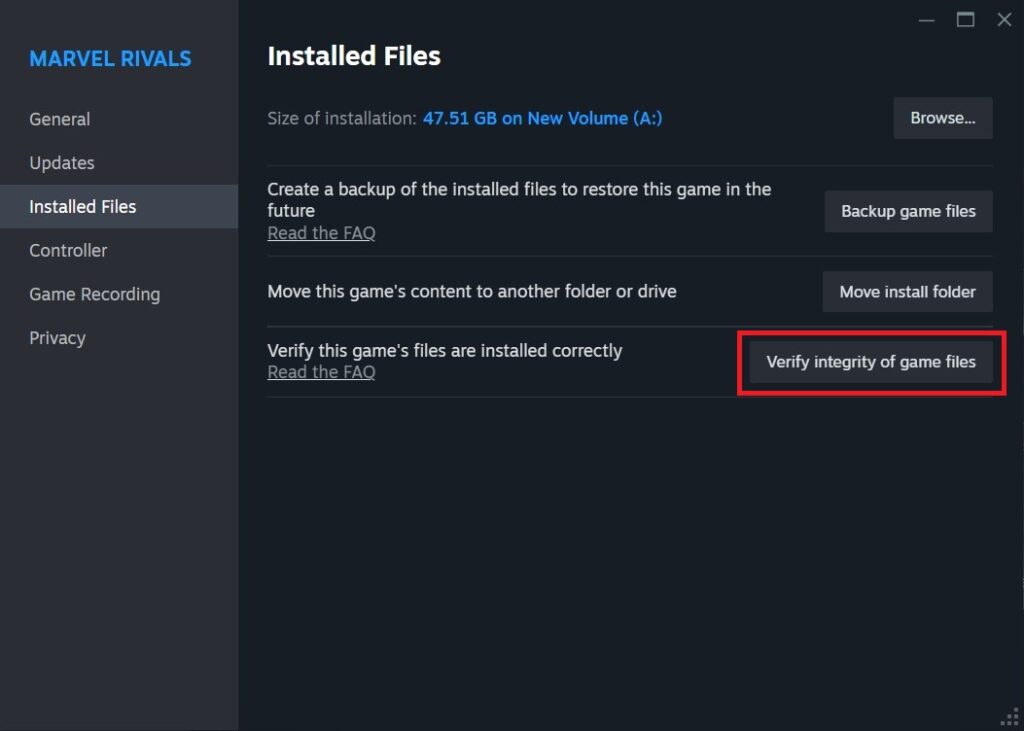Repair Marvel Rival files