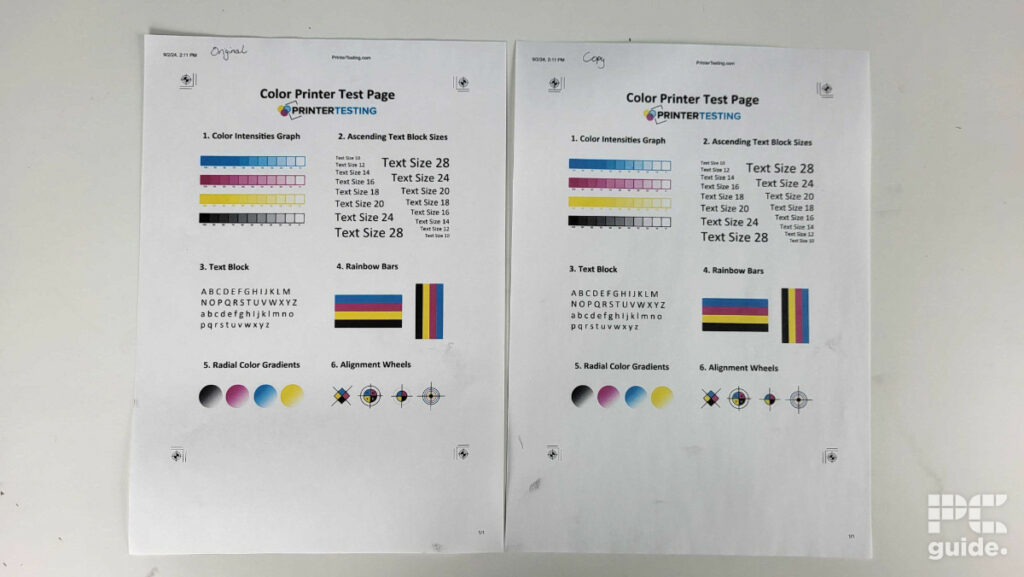 HP Envy 6120e Copy results, Image by PC Guide