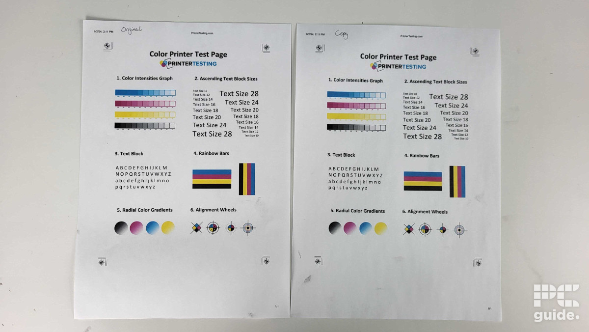 HP Envy 6120e Copy results, Image by PC Guide