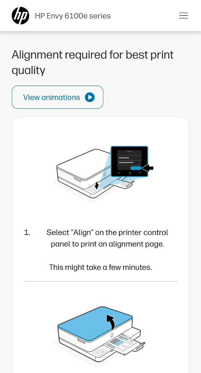 HP Envy 6120e alignment setup, Image by PC Guide