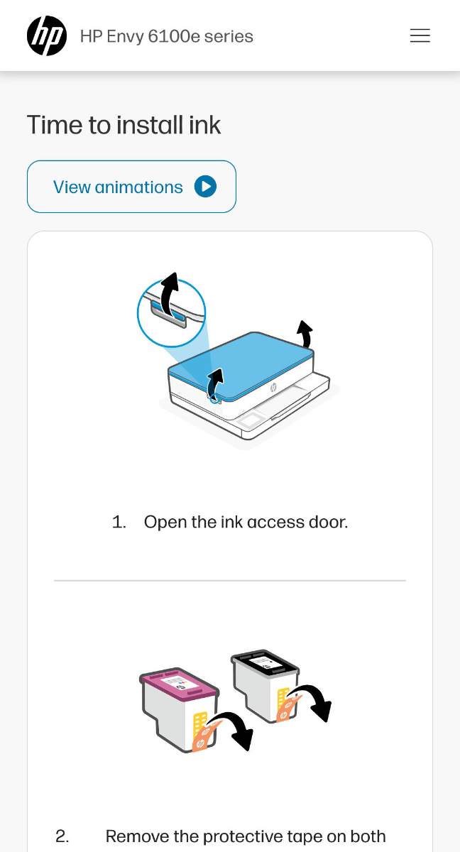 HP Envy 6120e install ink setup, Image by PC Guide
