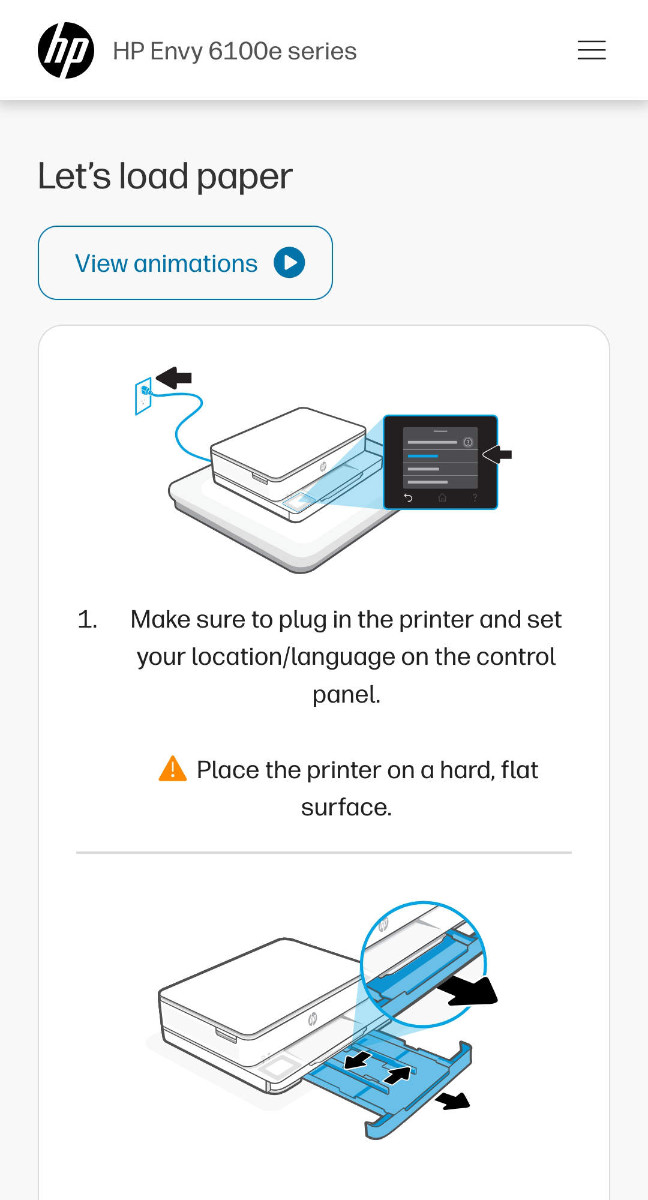 HP Envy 6120e setup start paper, Image by PC Guide