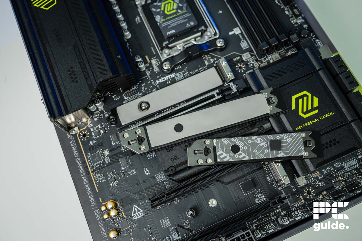MSI MAG X870E Tomahawk WiFi NVMe slots, Image by PC Guide