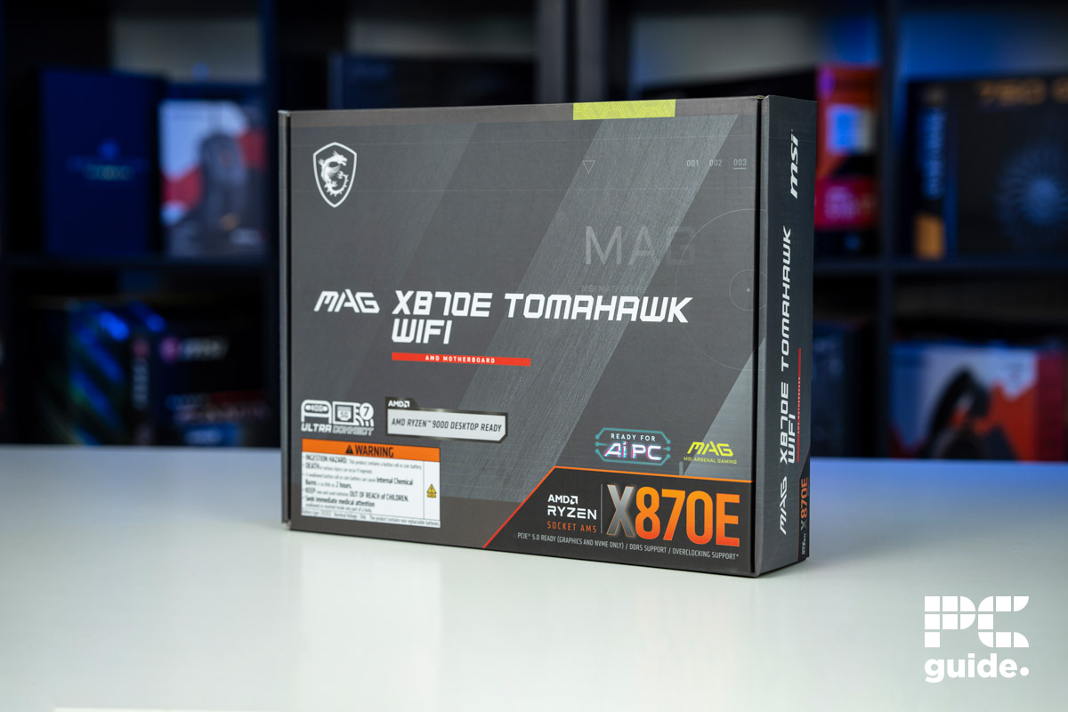 MSI MAG X870E Tomahawk WiFi box, Image by PC Guide