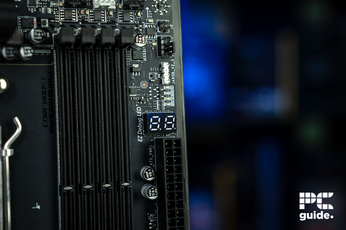 MSI MAG X870E Tomahawk WiFi segment display, Image by PC Guide