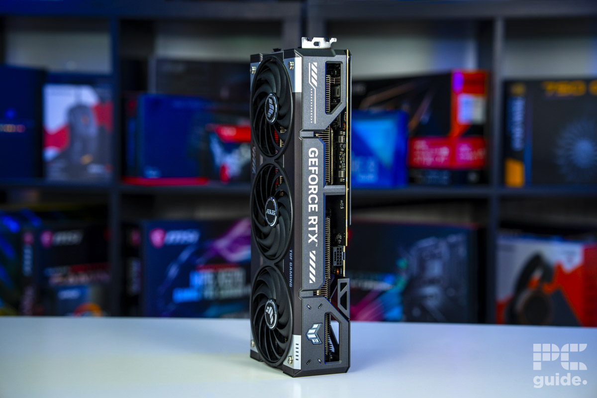 ASUS TUF Gaming GeForce RTX 5070 OC vertical side, Image by PC Guide