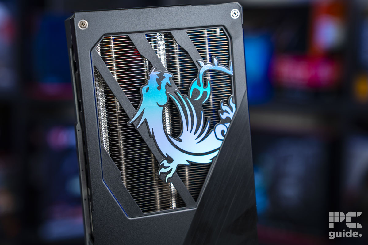 MSI GeForce RTX 5070 GAMING TRIO OC backplate flow through logo, Image by PC Guide