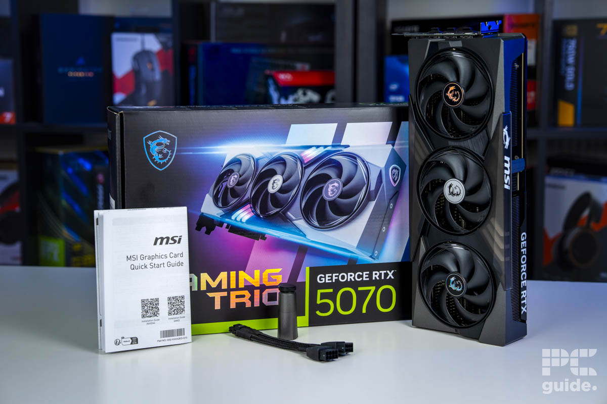 MSI GeForce RTX 5070 GAMING TRIO OC box contents, Image by PC Guide