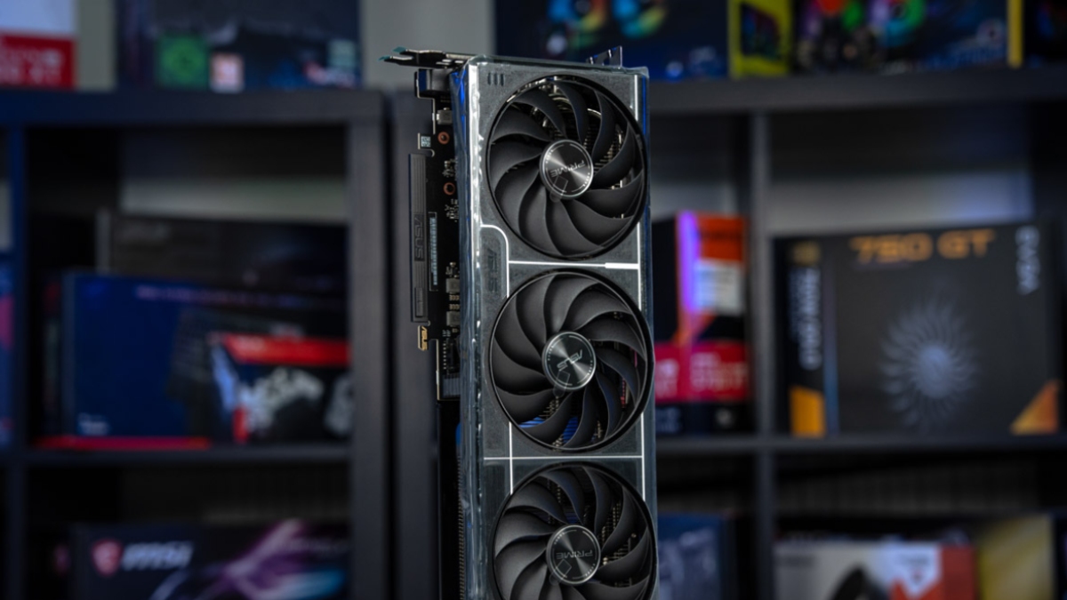 ASUS Prime RTX 5060 Ti 16GB OC standing on end