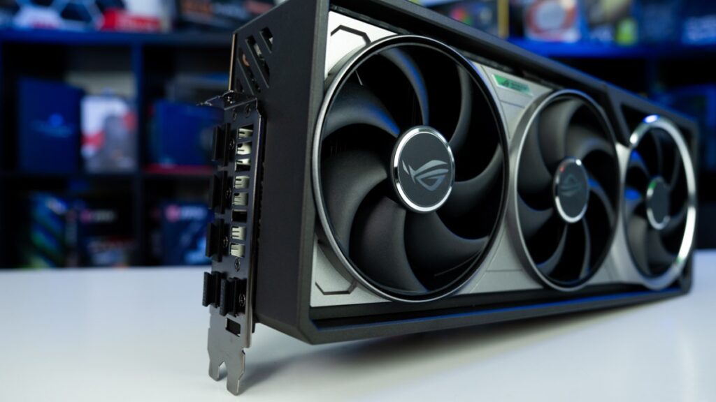 ASUS ROG Astral RTX 5080 front fans and I/O ports
