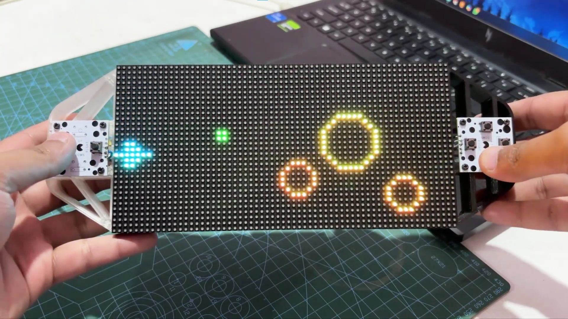 PICO Blasters custom handheld during gameplay
