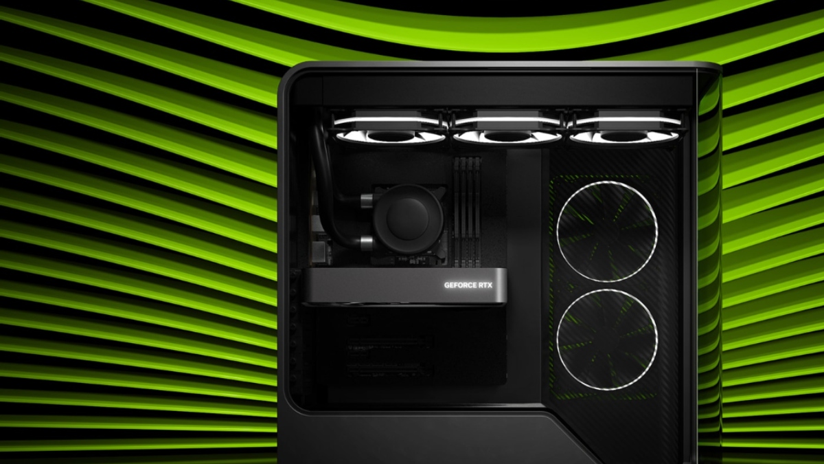 Gaming PC with Nvidia GeForce RTX graphics card installed