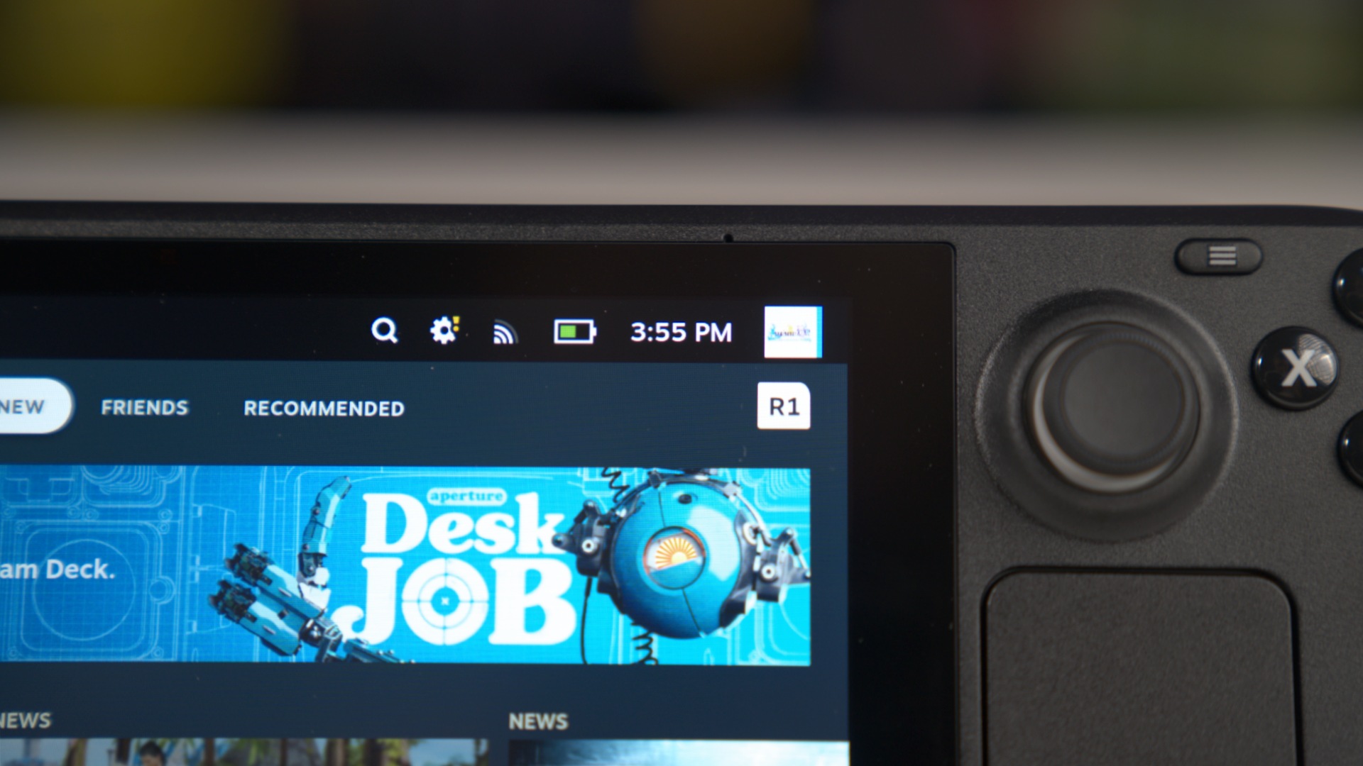 Close-up of Steam Deck handheld, image by PC Guide