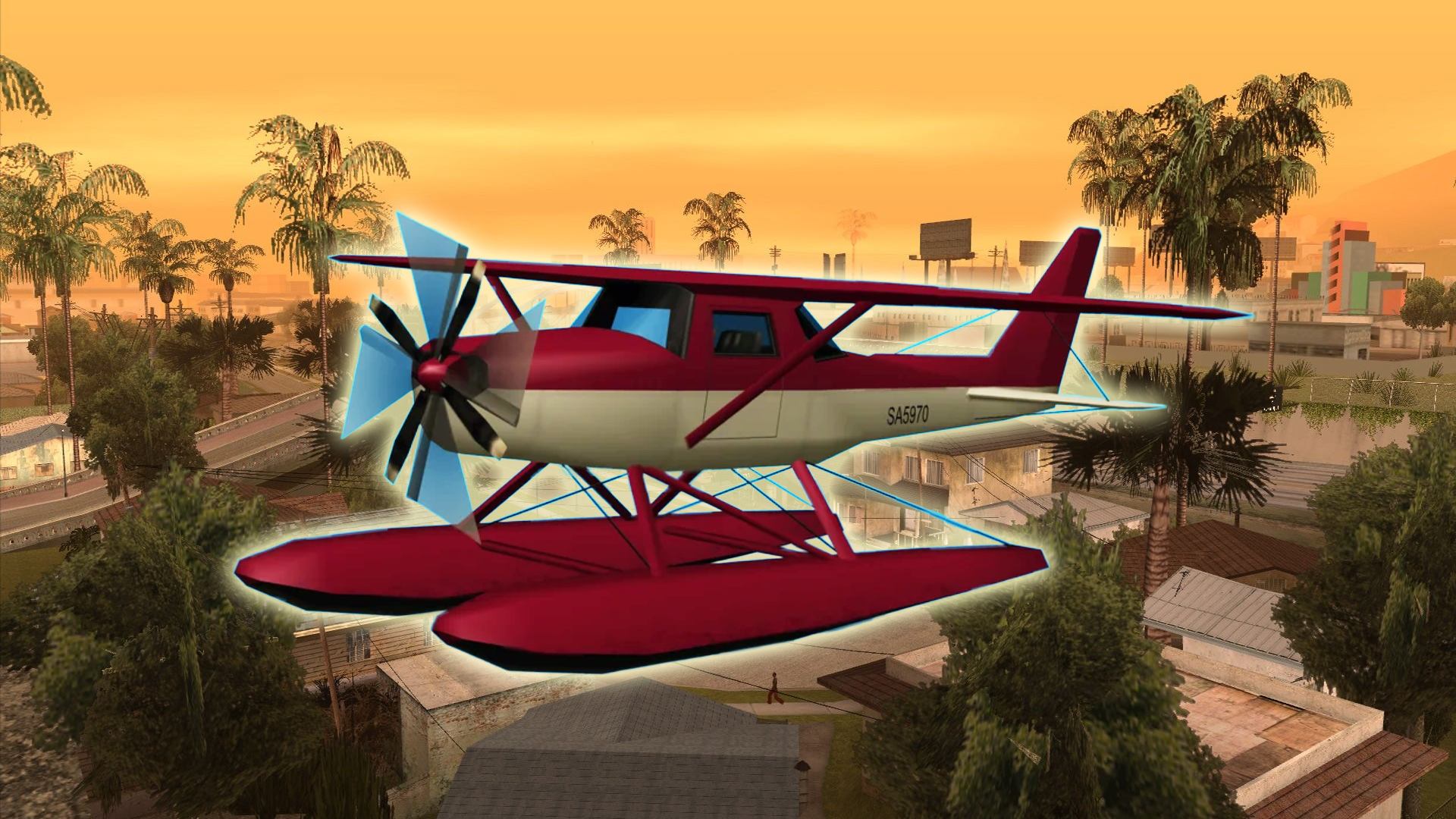 GTA San Andreas Skimmer with Grove Street background