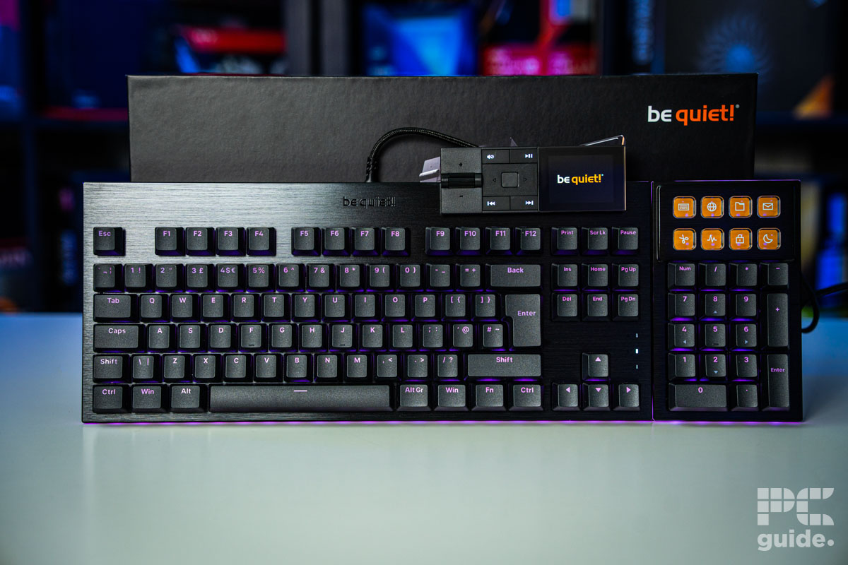 be quiet! Dark Mount keyboard in front of box, Image by PC Guide