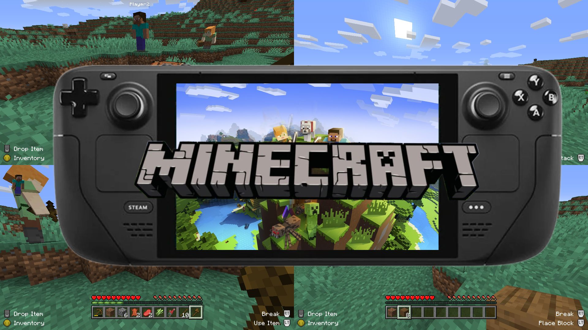 Minecraft splitscreen mod comes to Steam Deck and it might be possible in other games too