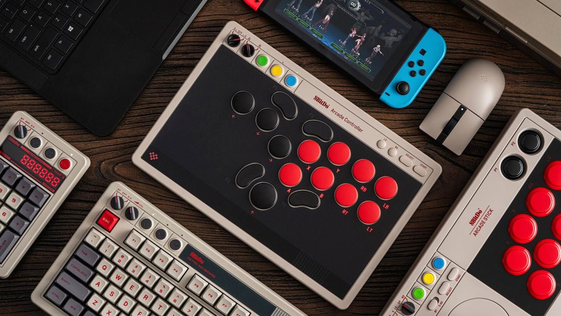 8BitDo arcade controllers and keyboard for Nintendo Switch