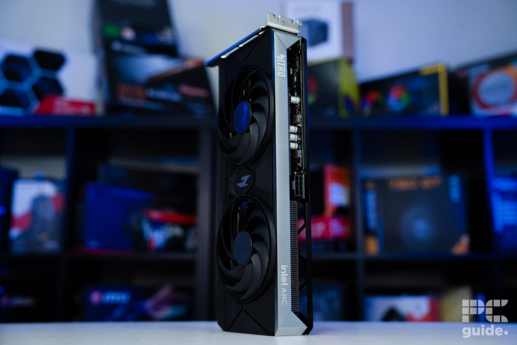 Acer Nitro Intel Arc B580 standing edge, Image by PC Guide