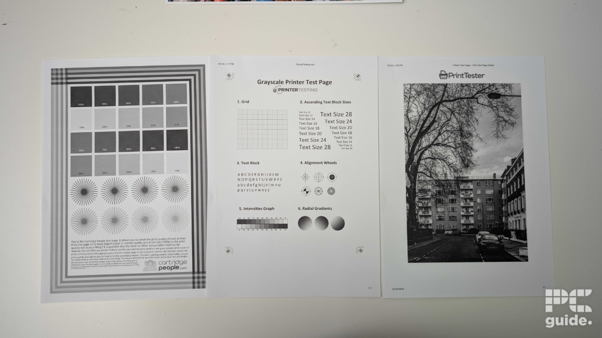 Epson EcoTank ET-2820 grayscale test, Image by PC Guide