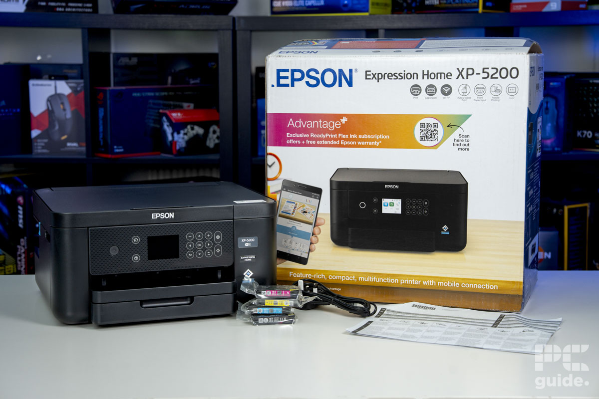 Epson XP-5200 box contents, Image by PC Guide