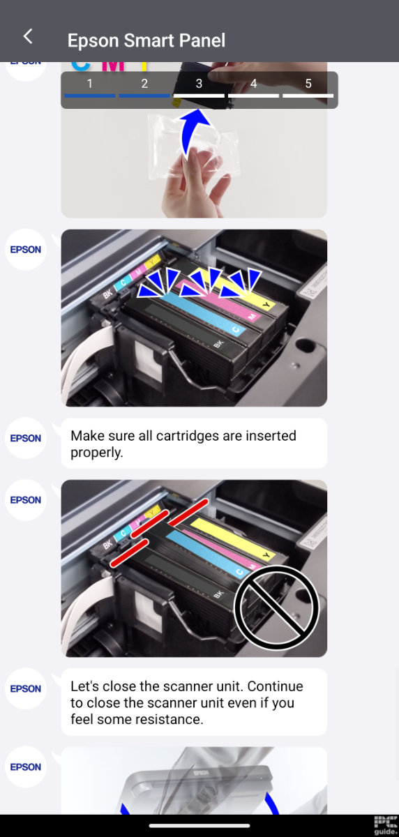 Epson XP-5200 cartridge setup, Image by PC Guide