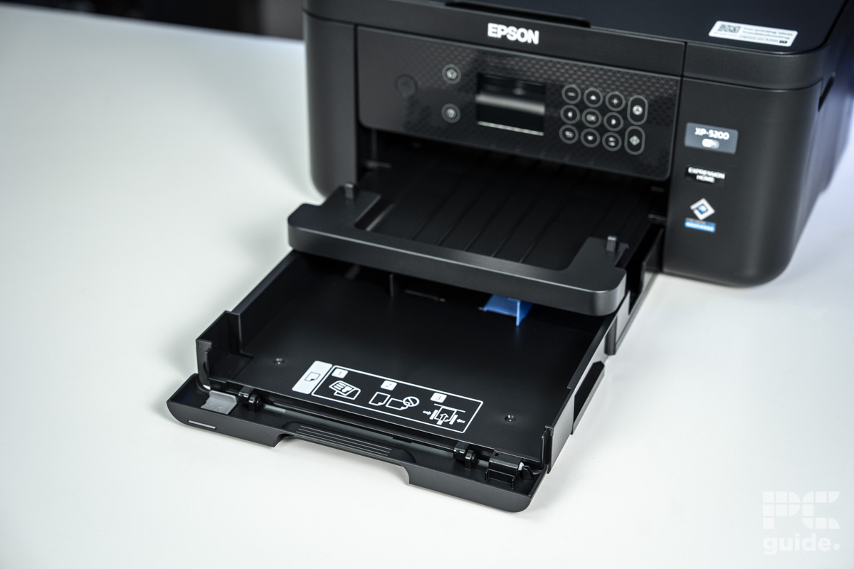 Epson XP-5200 output and input tray, Image by PC Guide
