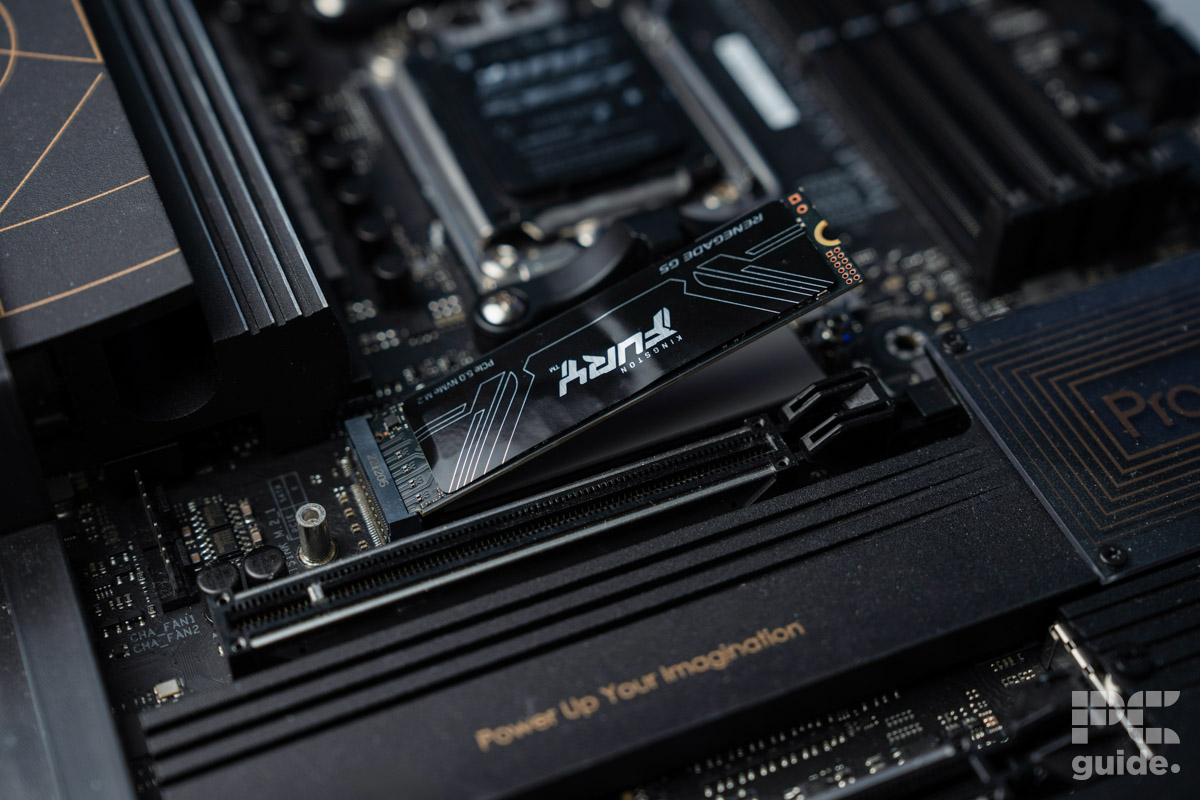 Kingston FURY Renegade G5 in motherboard, Image by PC Guide