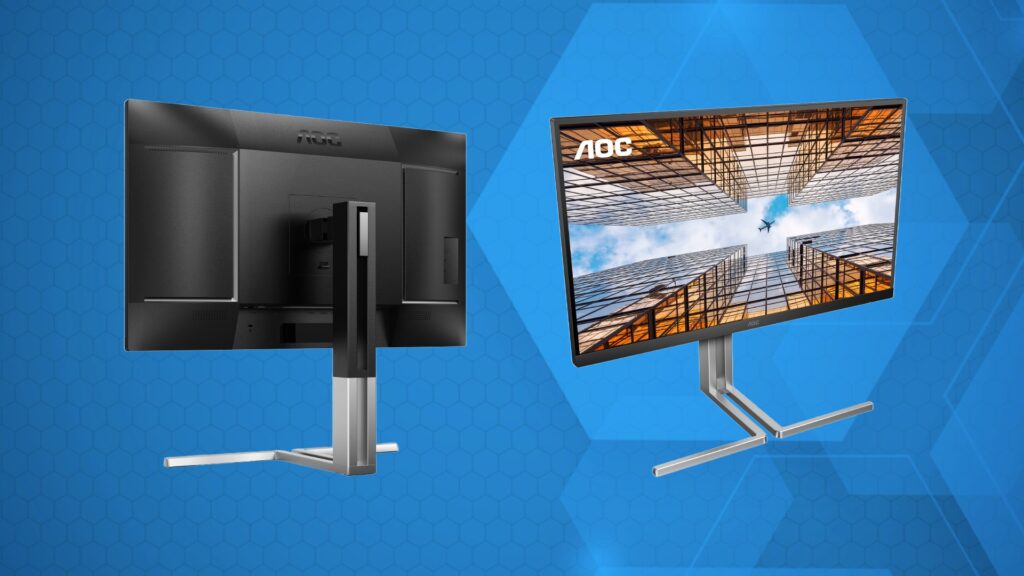 AOC U27U3XD monitor front and back, source: AOC