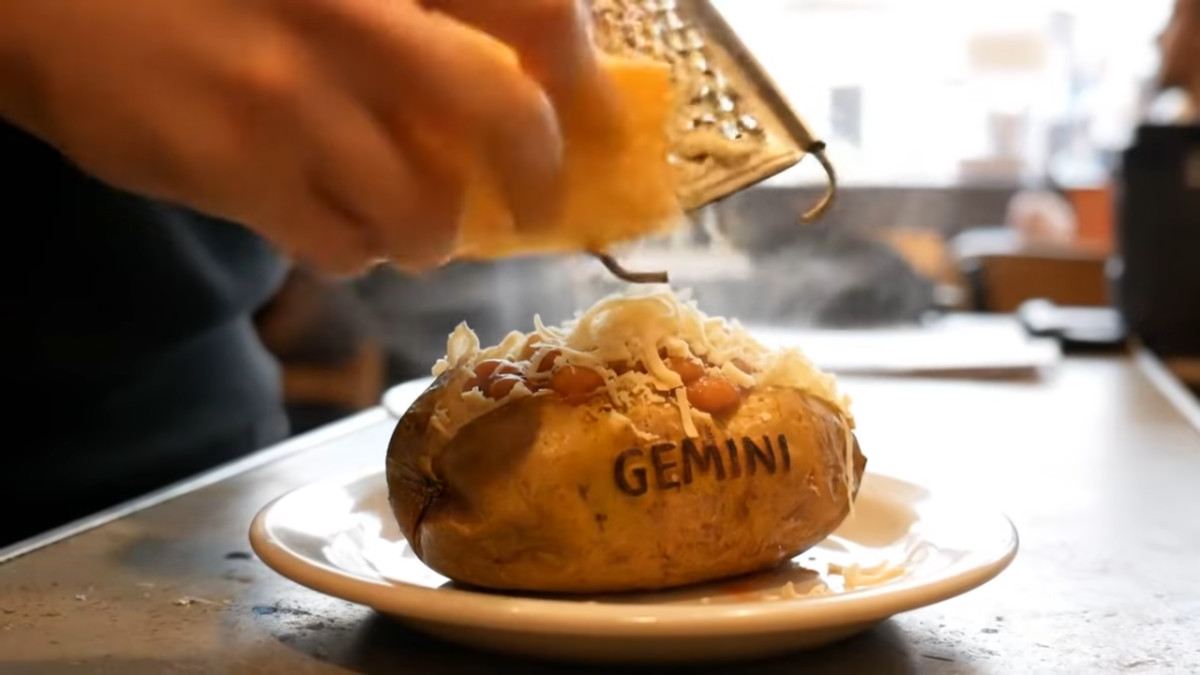 Google Veo 3 on Gemini baked potato, Source Google