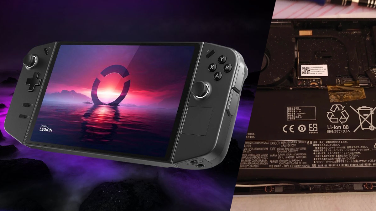 Lenovo Legion Go with 81Wh battery mod splitscreen, source: Reddit