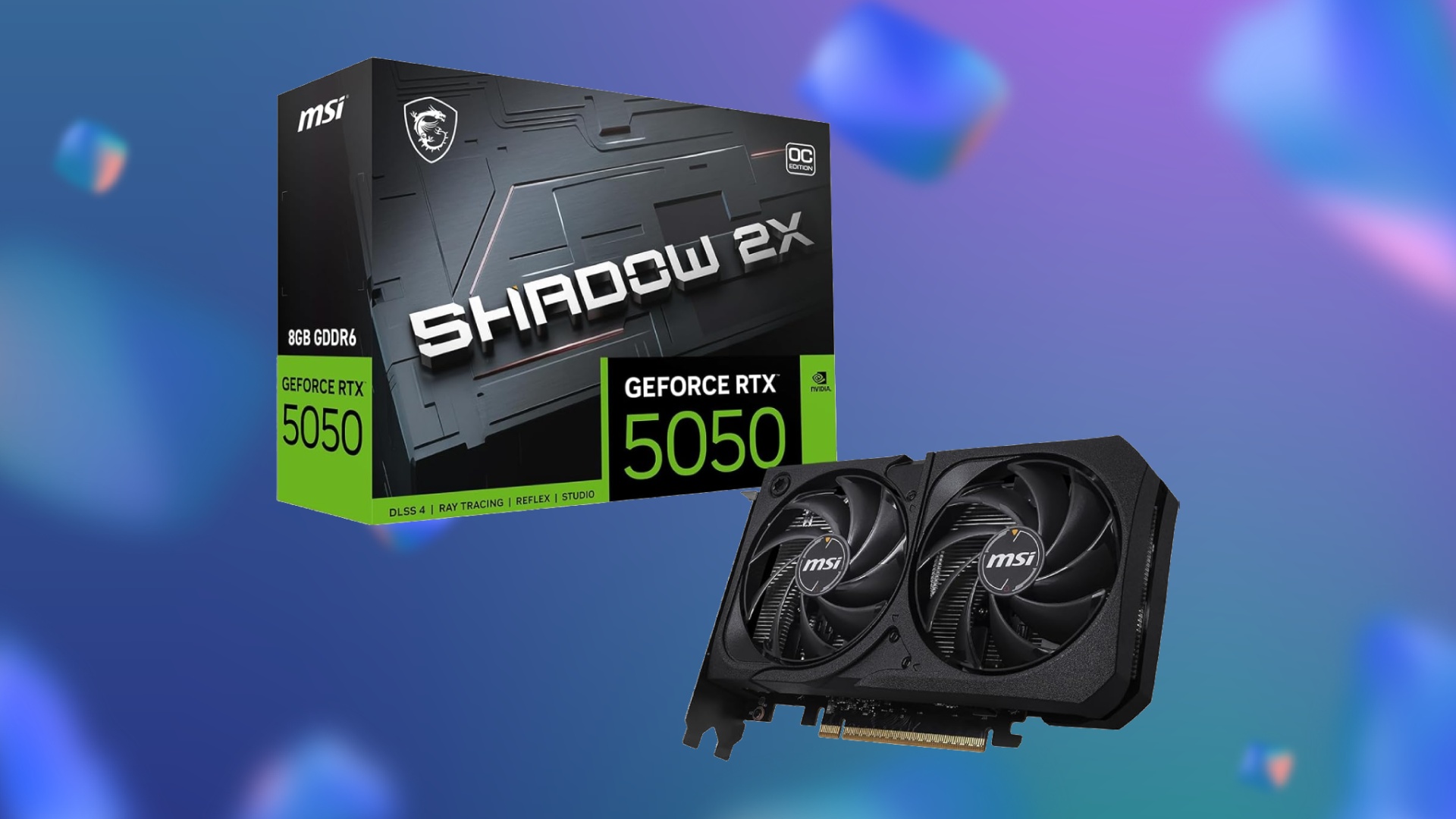 MSI Gaming Shadow 2X RTX 5050 with product box