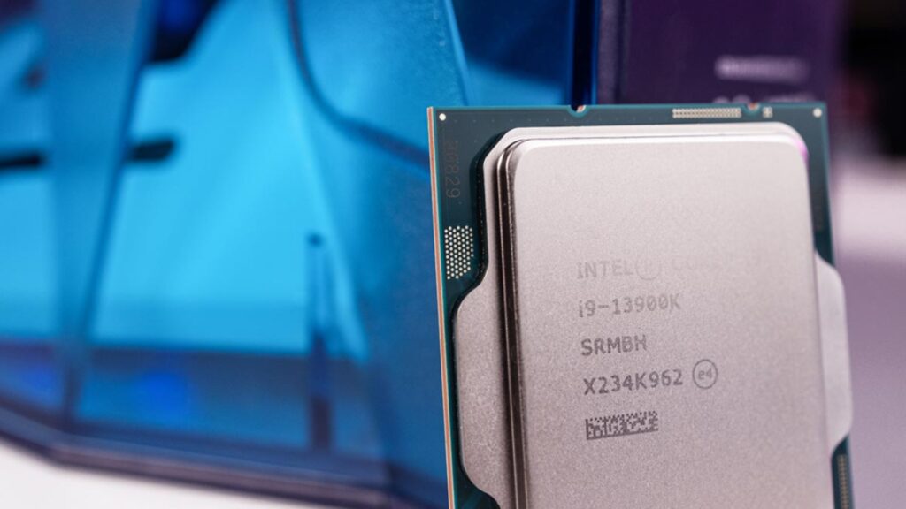 Intel Core i9-13900K processor with box in background, image by PC Guide