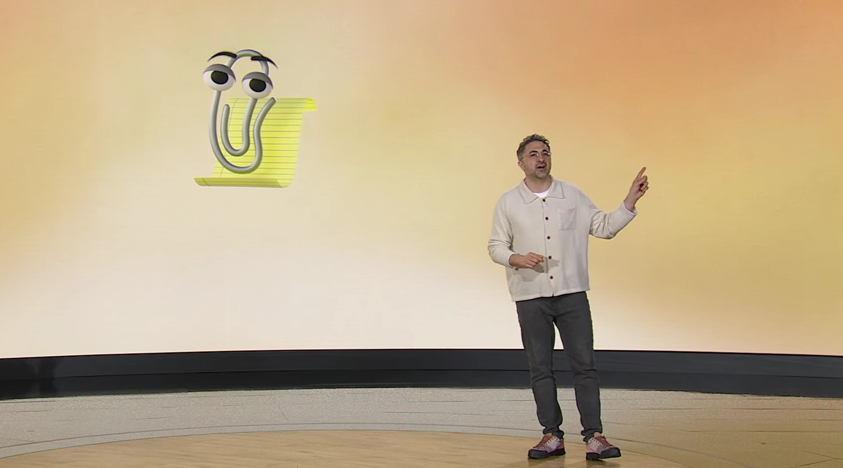 Microsoft AI CEO Mustafa Suleyman with Clippy, source: Microsoft