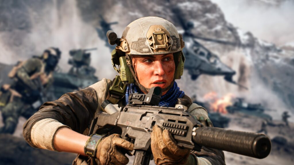 Battlefield 6 female soldier holding a rifle, credit: Battlefield Studios