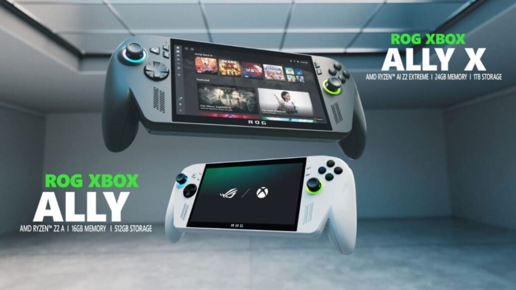 Xbox ROG Ally and ROG Ally X with key specs, source: Xbox