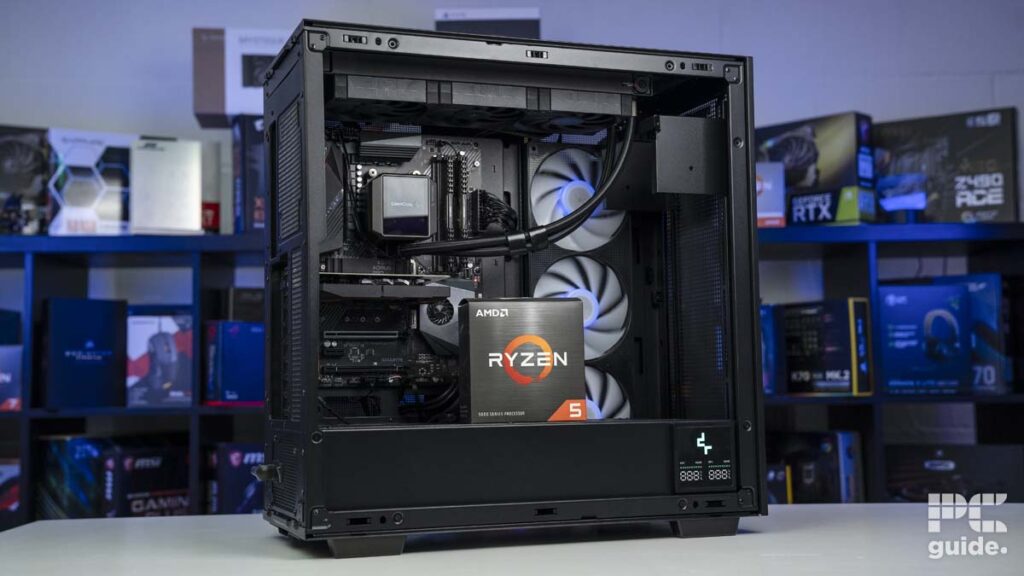 Gaming PC with Ryzen 5 5000 series processor box, image by PC Guide
