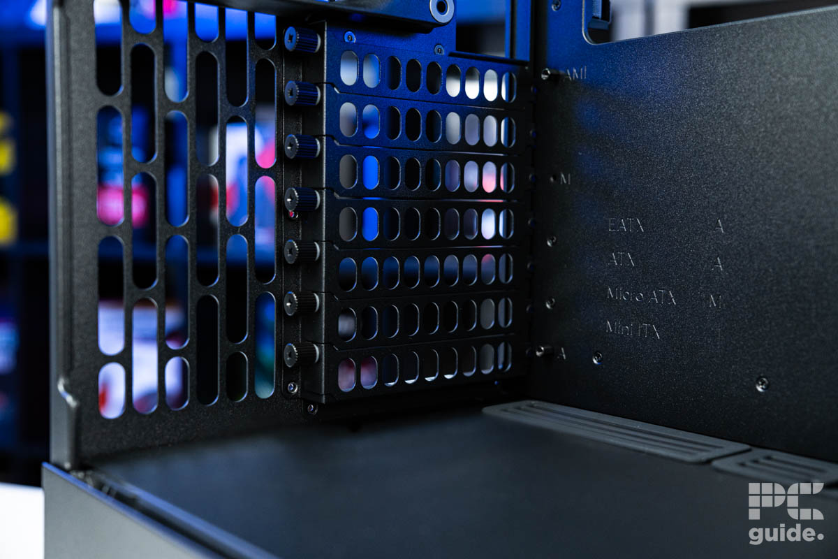 The back of the HAVN BF 360 Flow case showing each of the PCIe brackets covered and screwed in.