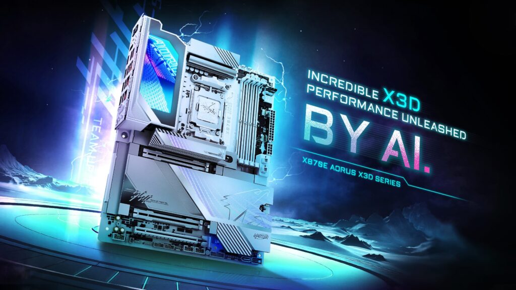 X870E AORUS X3D series motherboards with AI performance boost, source: Gigabyte