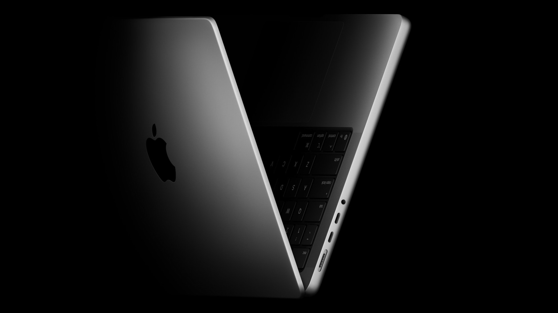 MacBook Pro M5 folded in V shape, source: Apple
